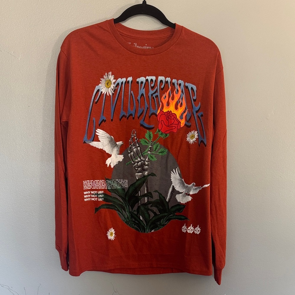 Long Sleeve Graphic Tee - Burnt Orange